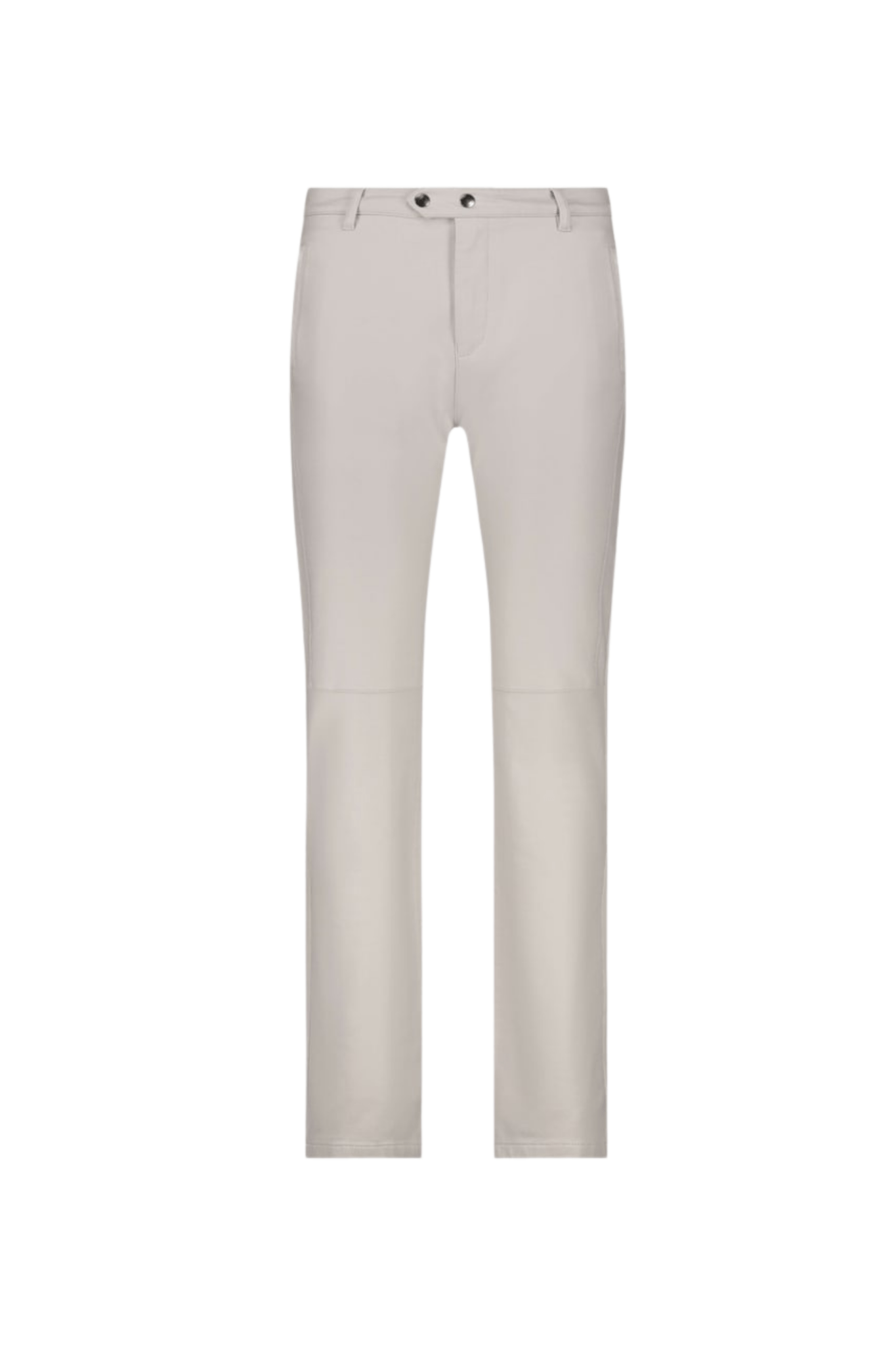 Monari 808778 Leather - Look Straight Trousers – Greige - Dotique - Monari