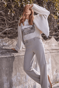 Monari 808970 Oat Milk Fluffy Knit Cardigan - Dotique - Monari