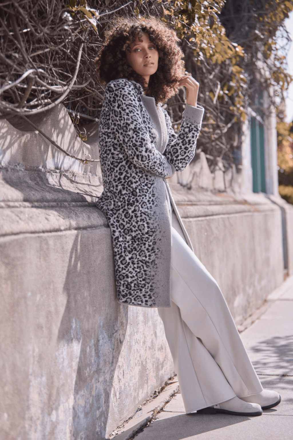Monari 808994 Longline Knit Coat – Leopard - Dotique - Monari