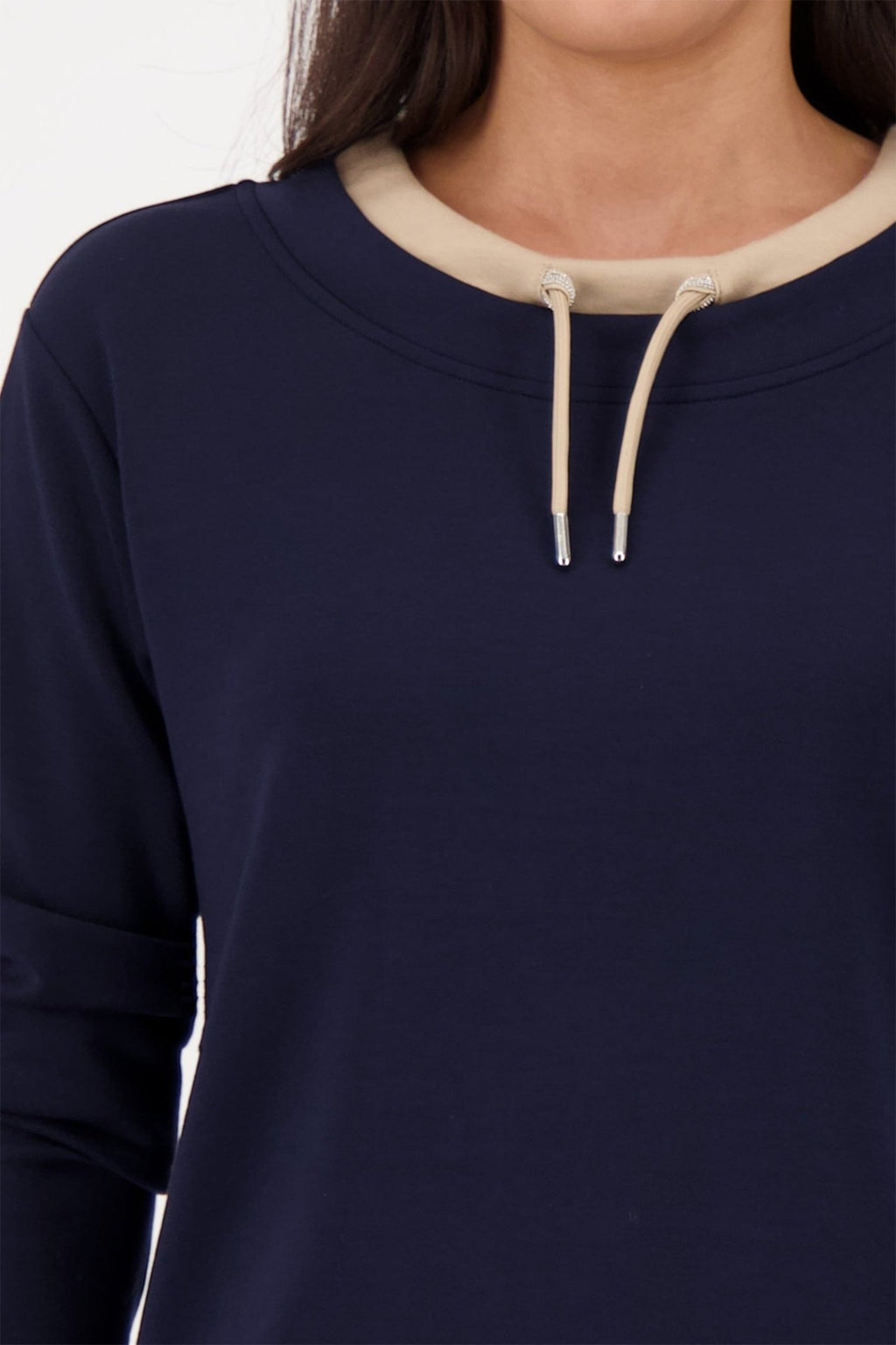 Monari 809009 Night Sky Navy Sweatshirt With Embellished Detail - Dotique - Monari