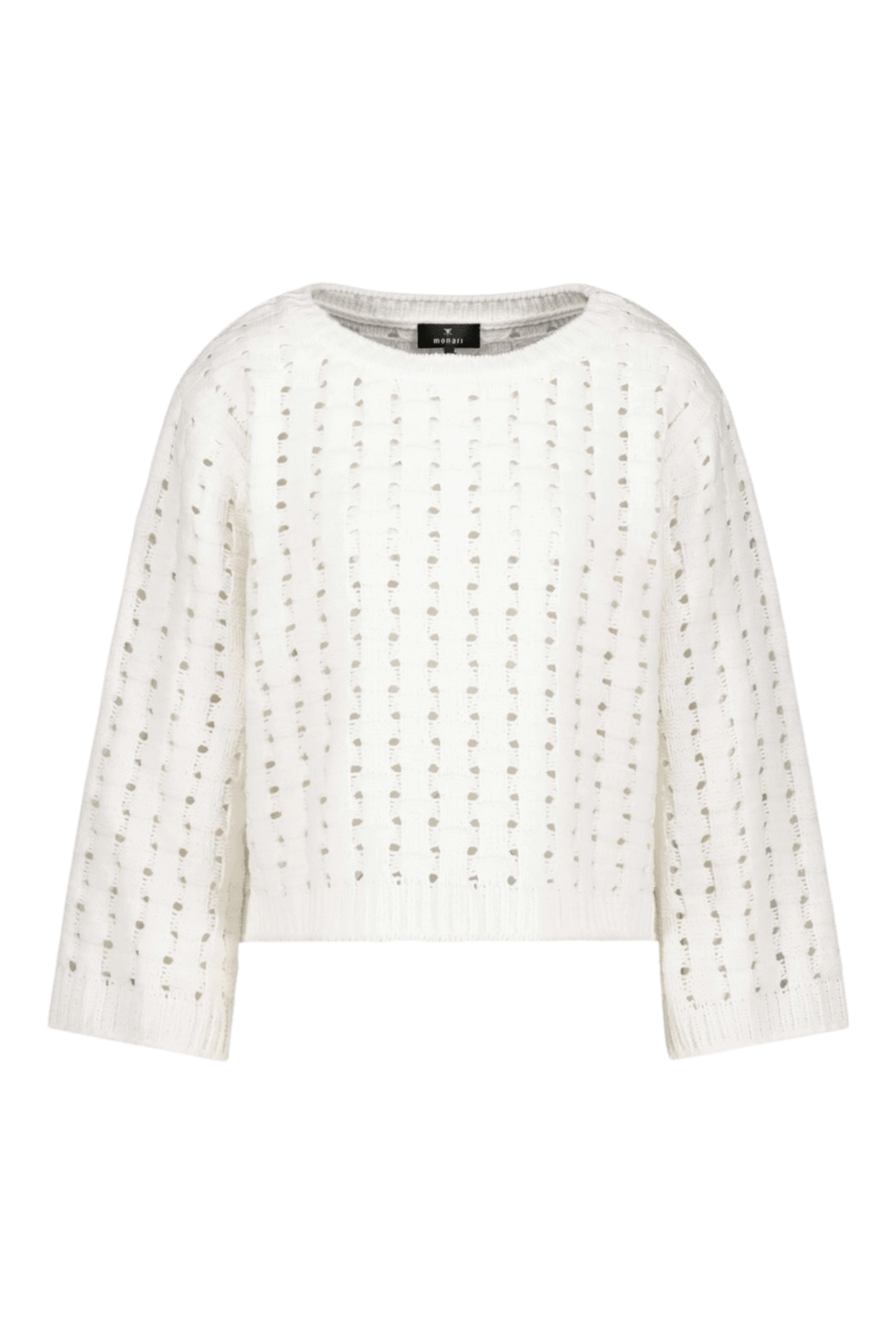 Monari 809056 Off - White Textured Knit Jumper - Dotique - Monari