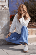 Monari 809056 Off - White Textured Knit Jumper - Dotique - Monari