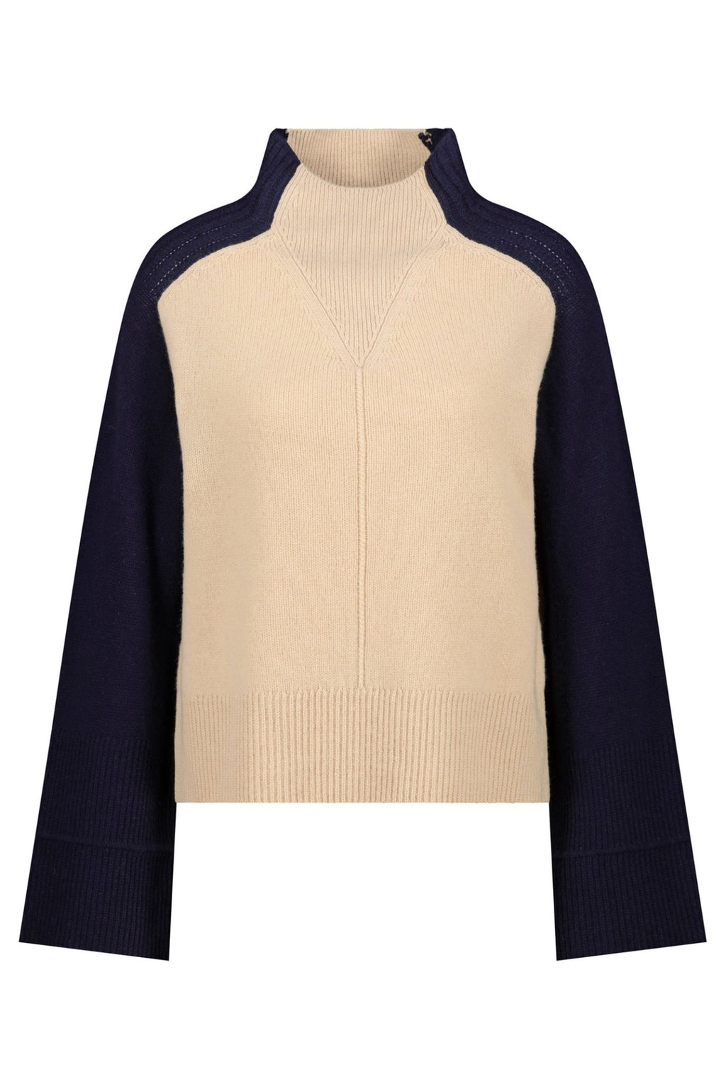 Monari 809119 Cinnamon Beige Colourblock Jumper - Dotique - Monari