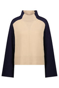 Monari 809119 Cinnamon Beige Colourblock Jumper - Dotique - Monari