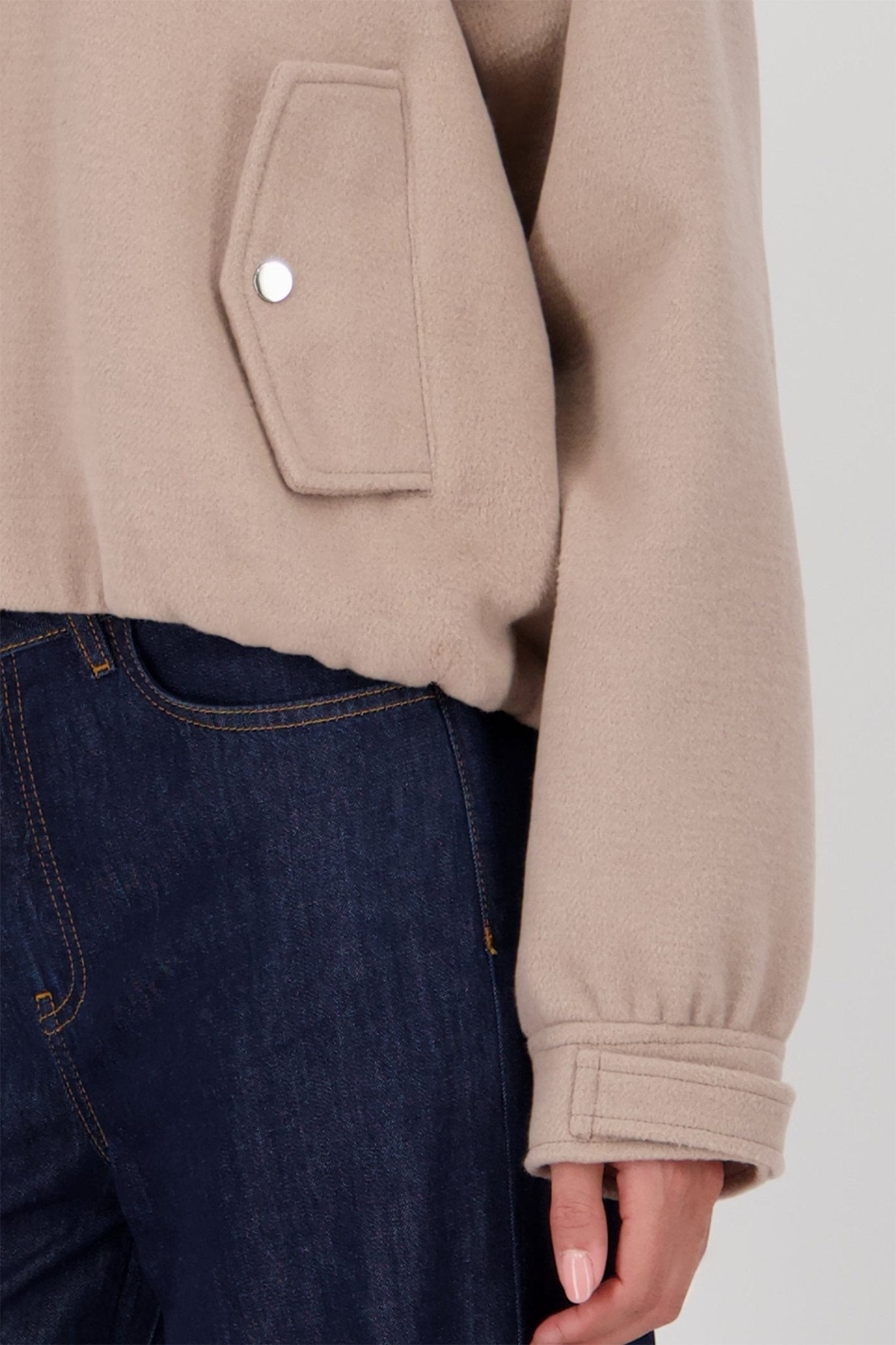 Monari 809162 Truffle Taupe Bomber - Style Knit Jacket - Dotique - Monari
