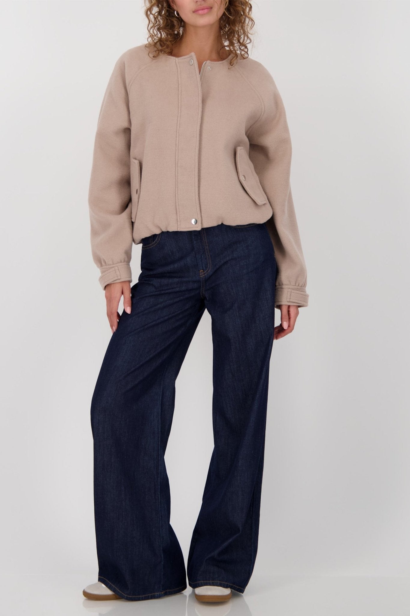Monari 809162 Truffle Taupe Bomber - Style Knit Jacket - Dotique - Monari