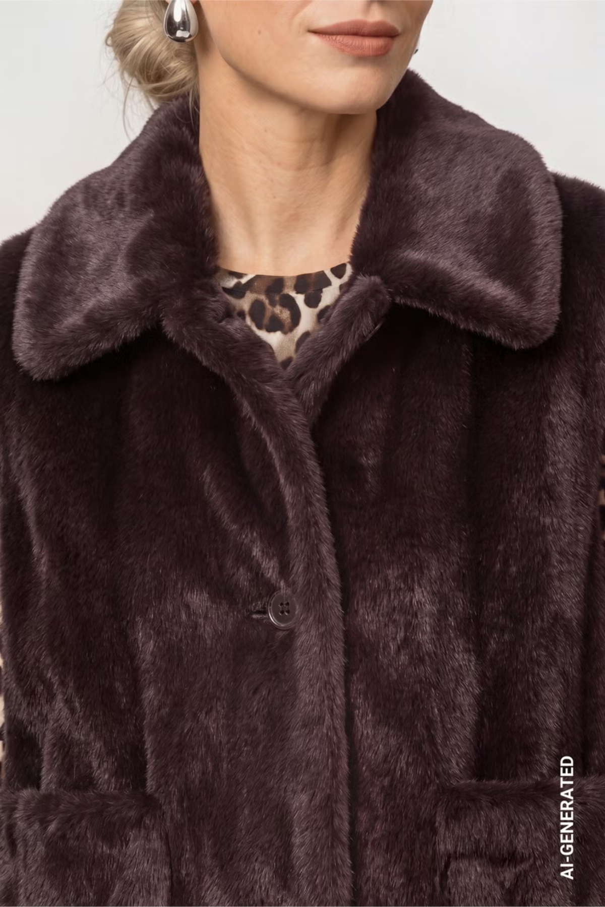 Monari 809797 Faux Fur Jacket Chocolate Brown by Monari Shop Monari at Dotique