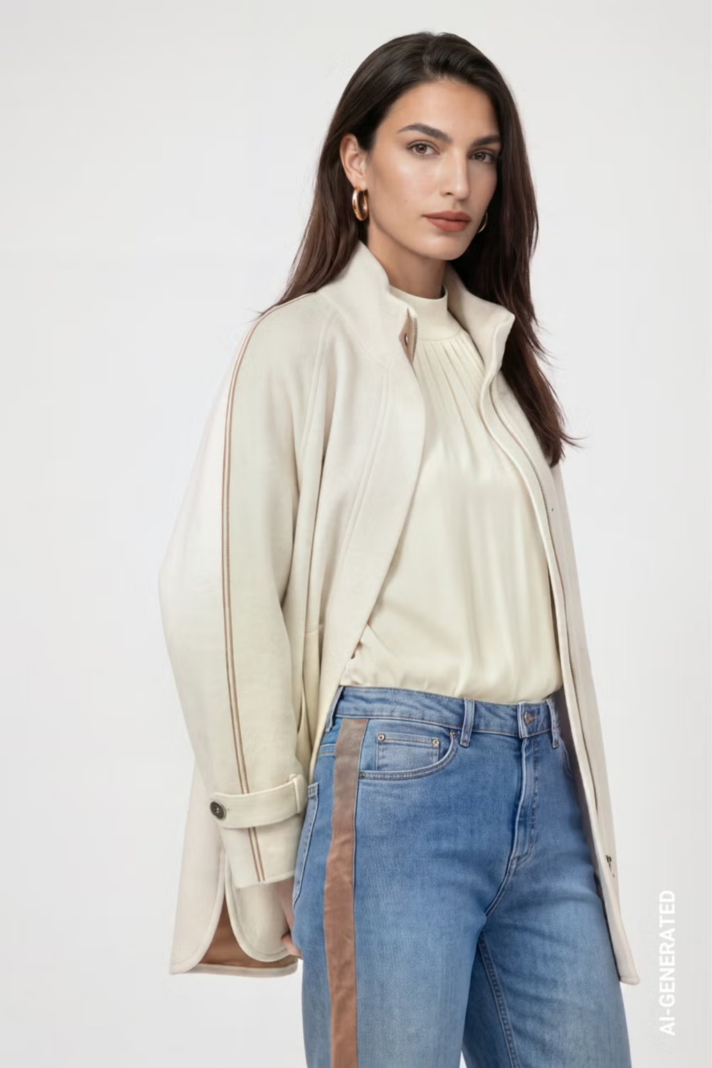 Monari 809951 Double-Faced Cardigan – Antique White by Monari. Shop Monari at Dotique.