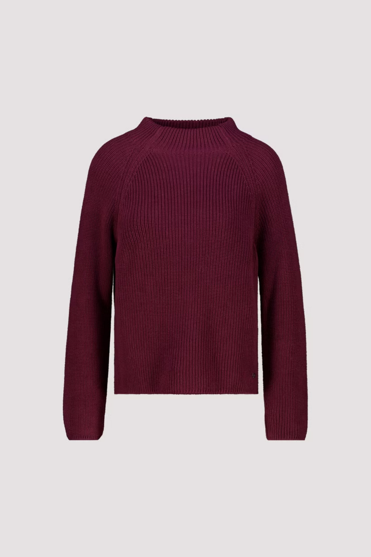 Monari 809982 Stand-Collar Knitted Jumper – Dark Bordeaux Shop Monari at Dotique