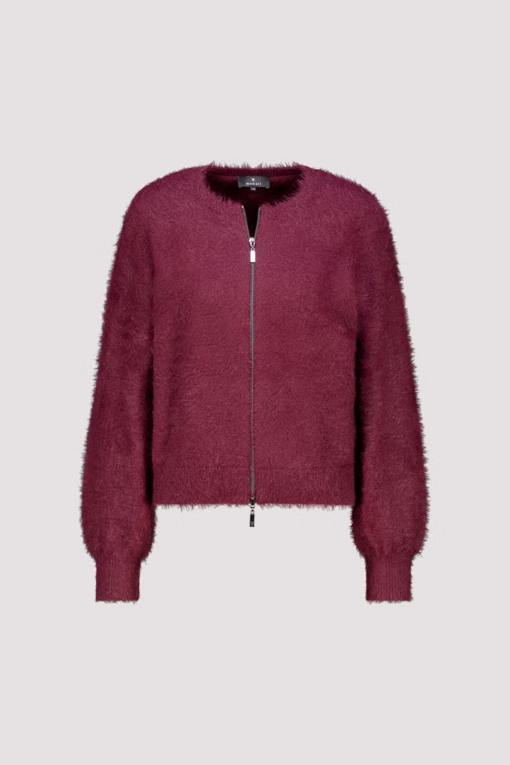 Monari 809985 Fluffy Zip Cardigan – Dark Bordeaux Shop Monari at Dotique