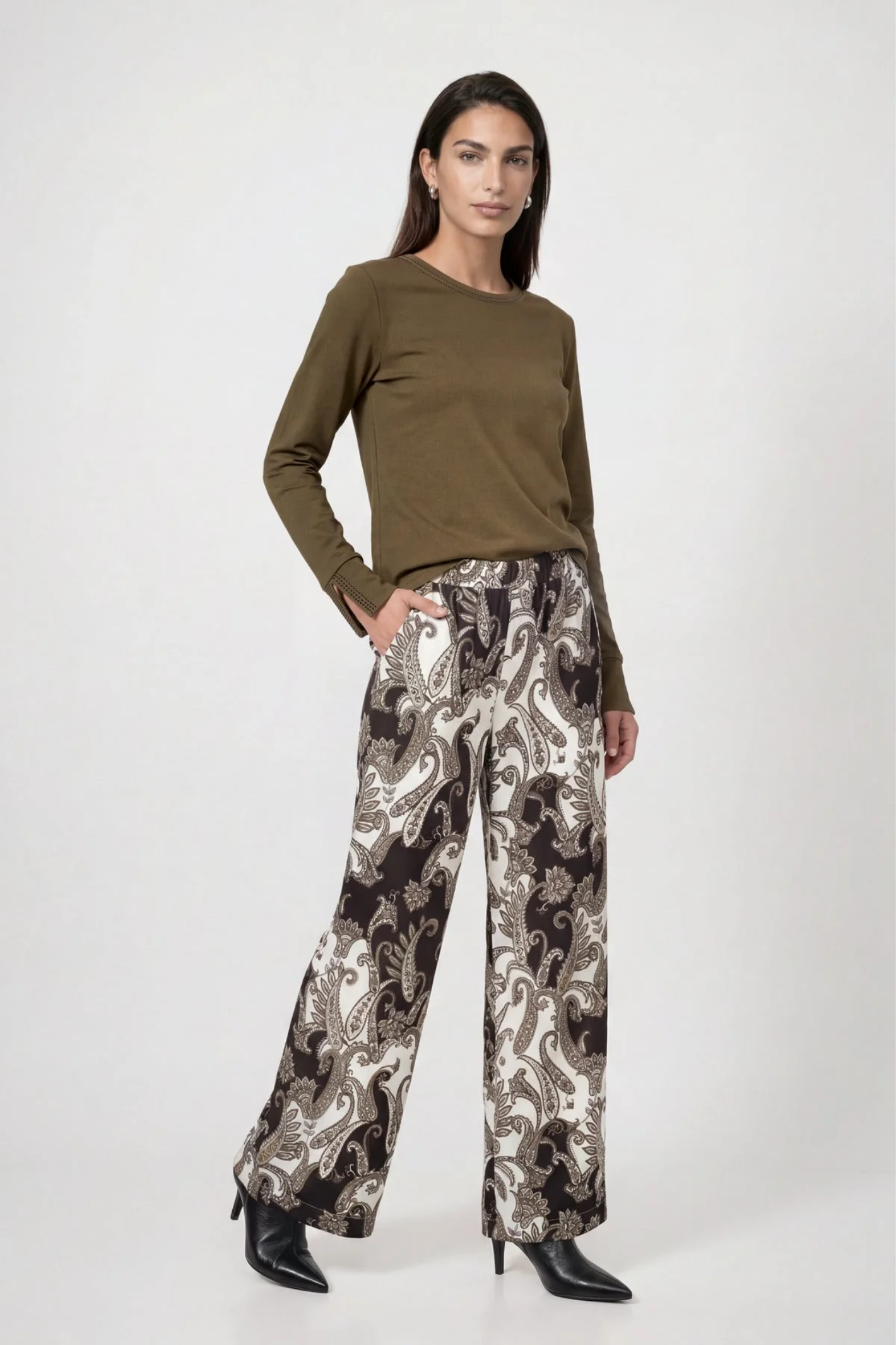 Monari 810053 Olive Cotton Jumper