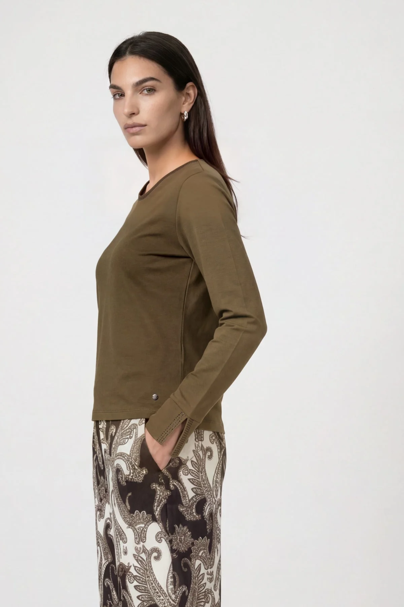 Monari 810053 Olive Cotton Jumper