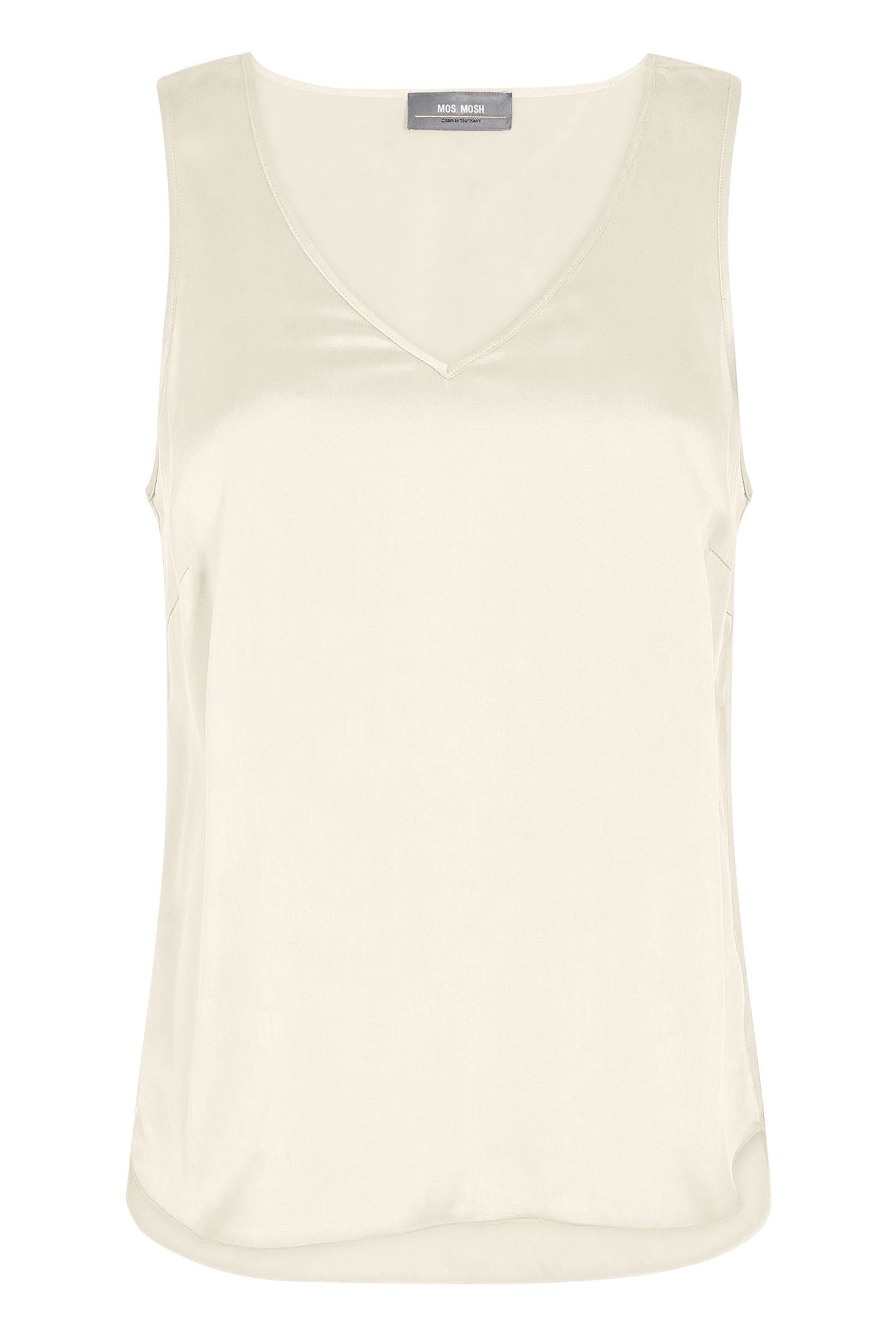 Mos Mosh 153590 Ecru Cream Astrid V Neck Silk Tank Top Dotique