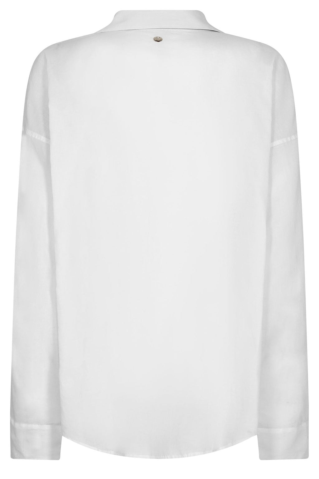 Mos Mosh 153740 MMJelena White Ruffle Front Voile Shirt - Dotique Boutique