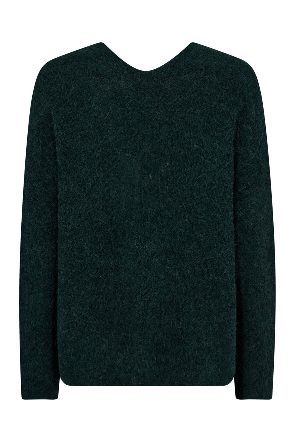 Mos Mosh 153900 Dark Pine Thora V-Neck Knit Jumper - Dotique