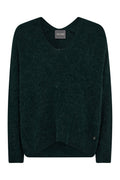 Mos Mosh 153900 Dark Pine Thora V-Neck Knit Jumper - Dotique