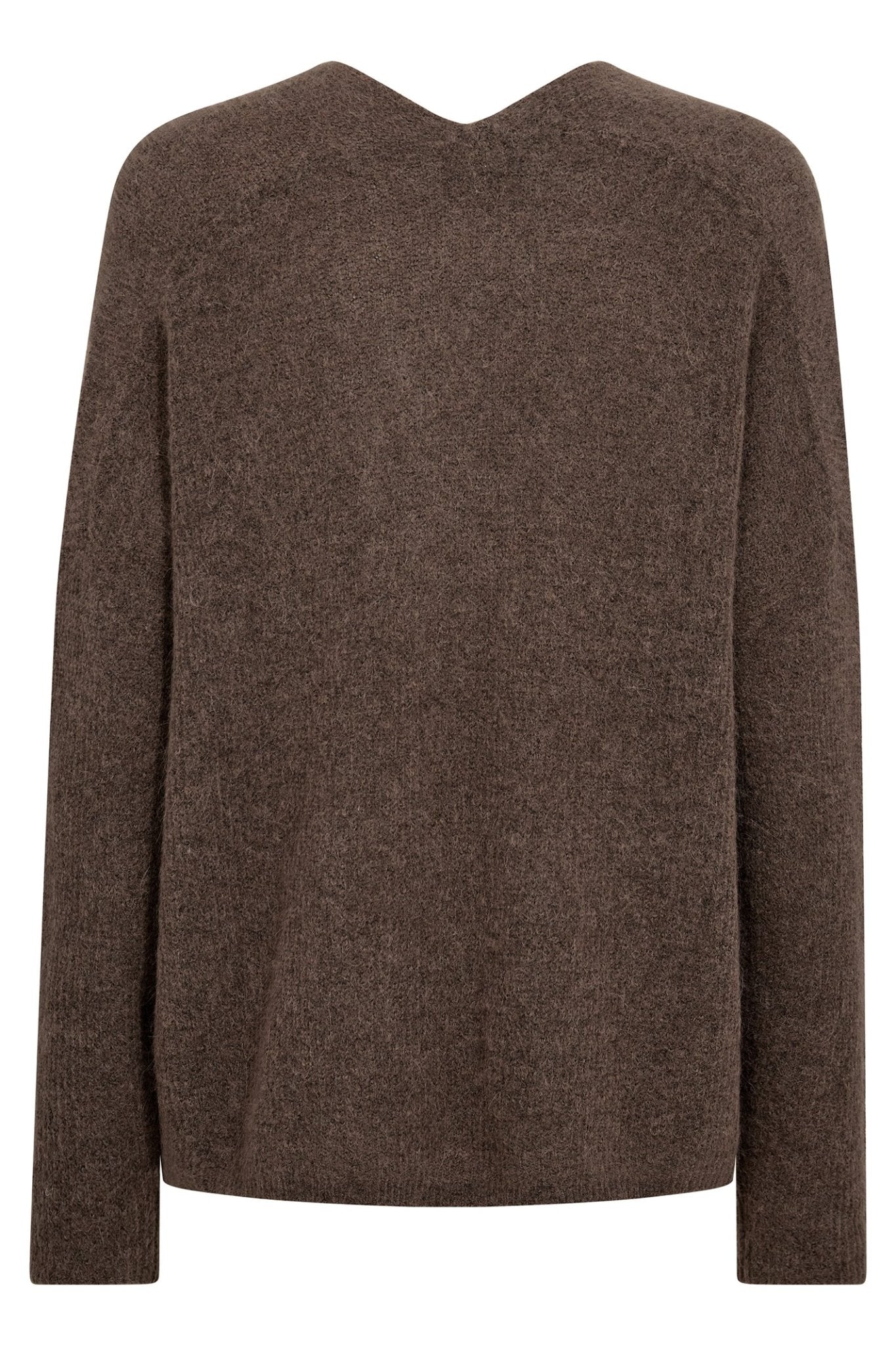 Mos Mosh 153900 MMThora Falcon Brown V - Neck Knit Jumper - Dotique - Mos Mosh