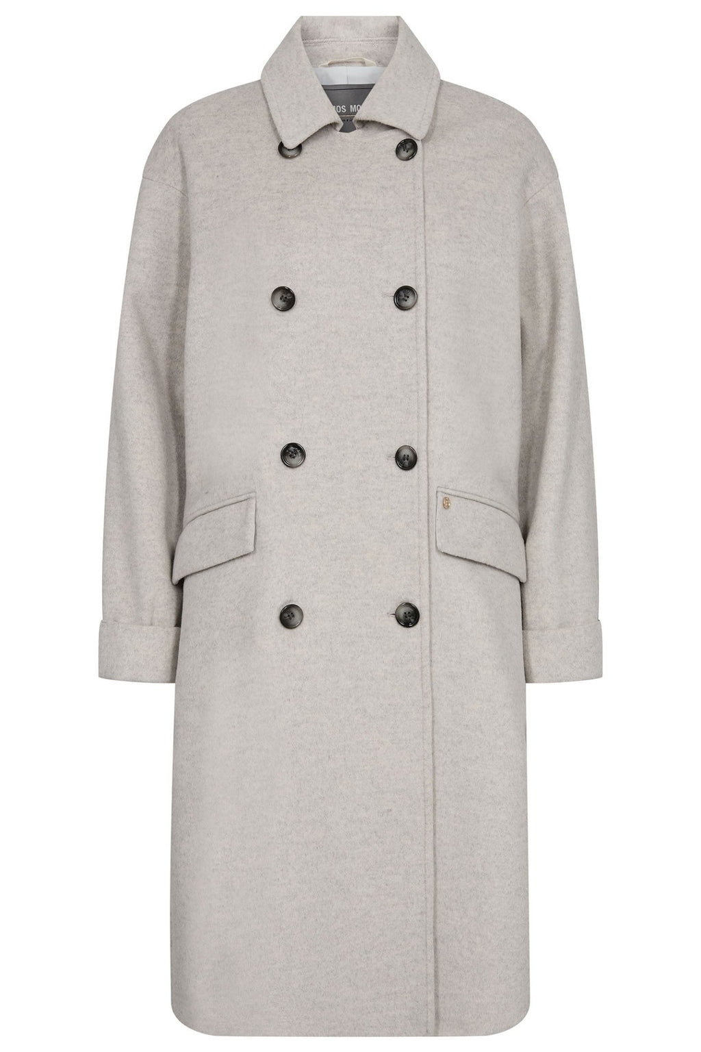 Mos Mosh 155530 Ecru Grey Venice Wool Coat - Dotique