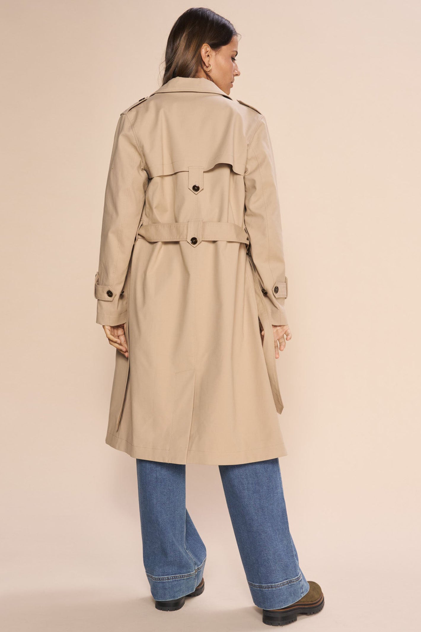 Mos Mosh 156610 MMFarah Savannah Tan Double Breasted Trench Coat - Dotique