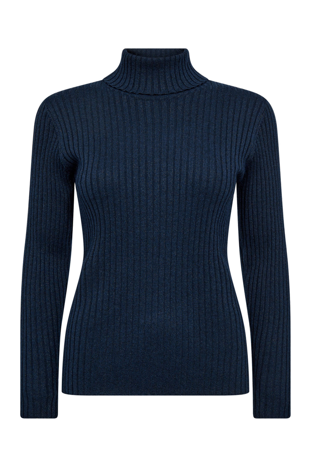 Mos Mosh 158120 MMRelena Pageant Blue Rib Lux Rollneck Jumper - Dotique Chesterfield
