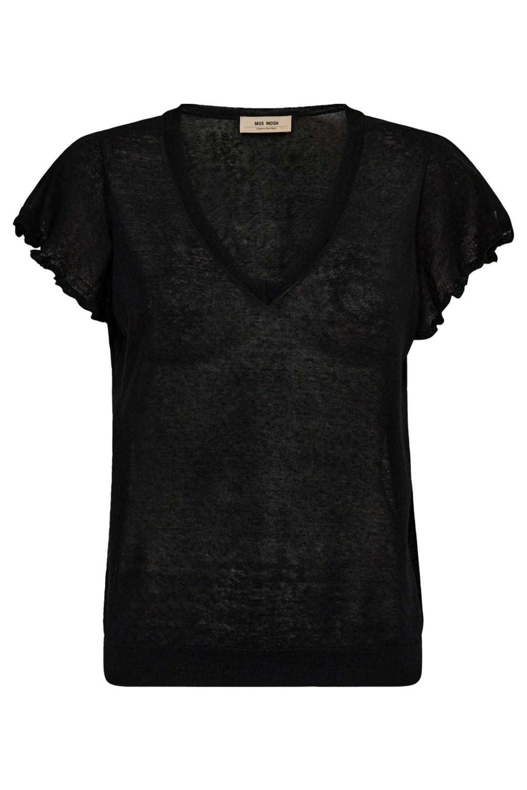 Mos Mosh 158900 MMGanna Black V-Neck Knit Top - Dotique