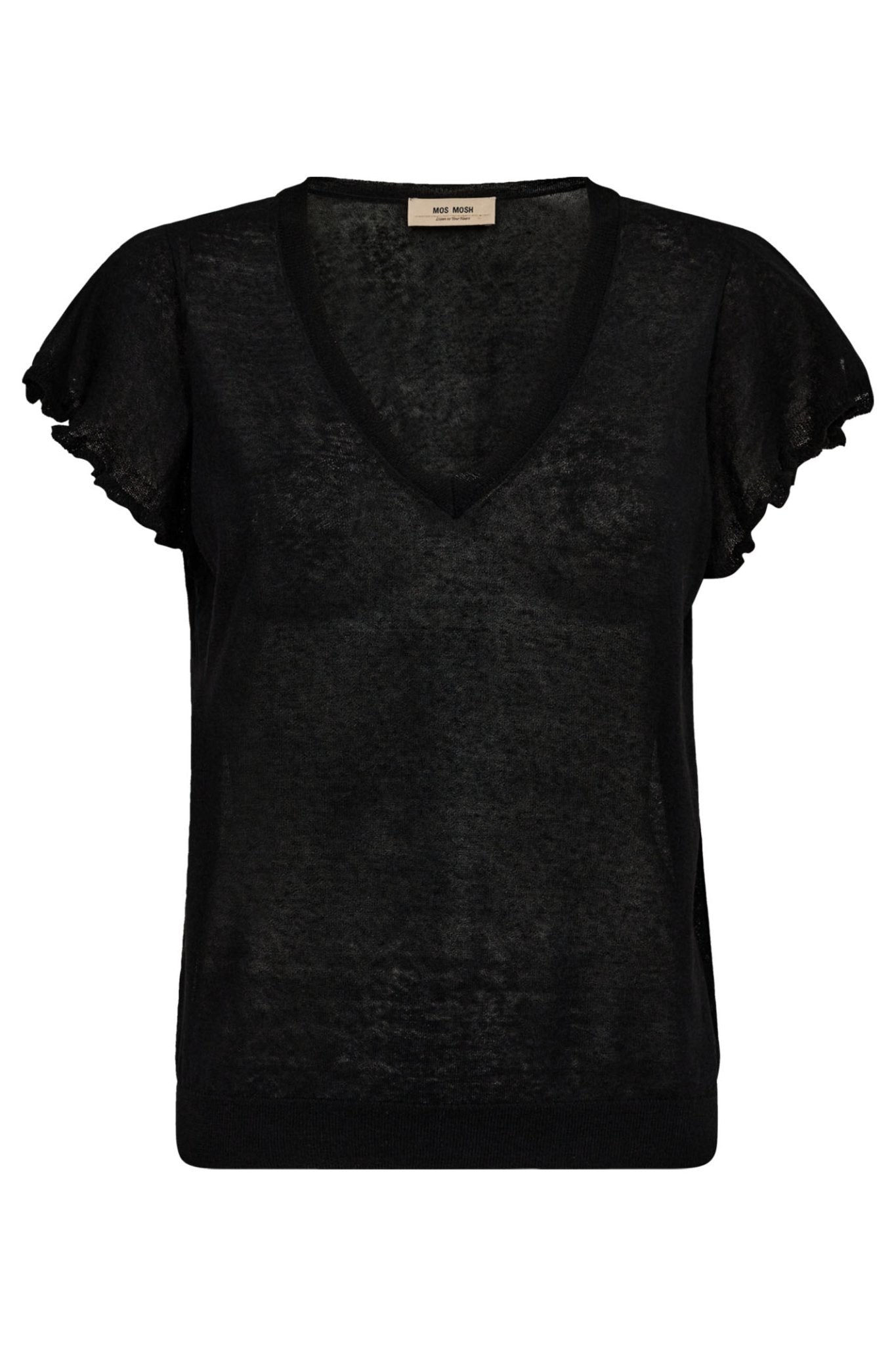 Mos Mosh 158900 MMGanna Black V-Neck Knit Top - Dotique