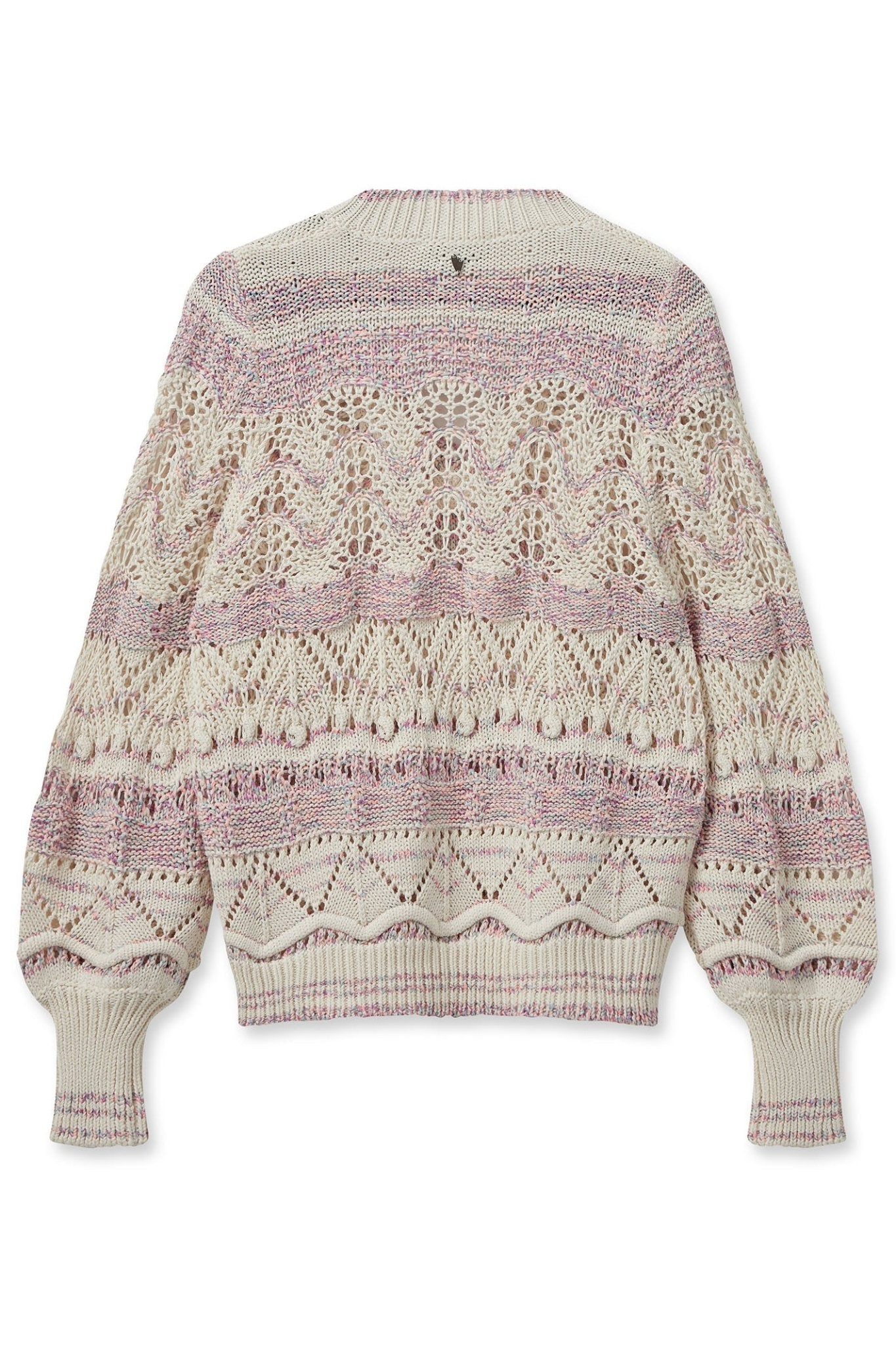 Mos Mosh 158920 MMLivia Iris Orchid Pink Cotton V-Neck Jumper - Dotique
