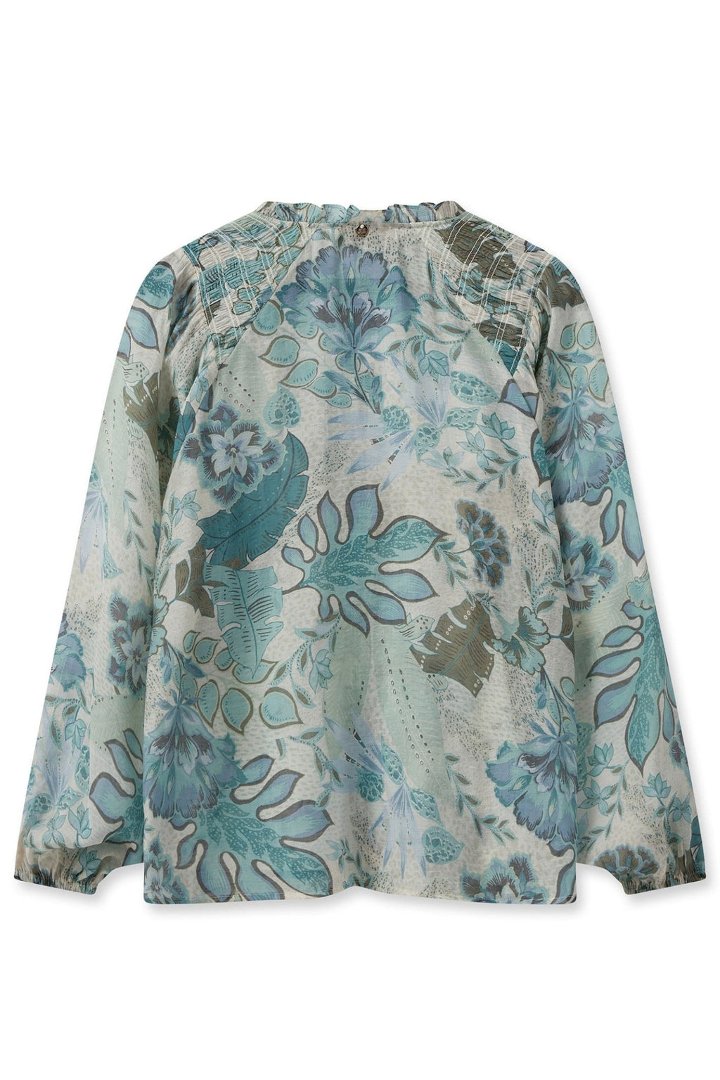 Mos Mosh 159420 MMEisa Wasabi Green Sarasa Floral Print Top - Dotique