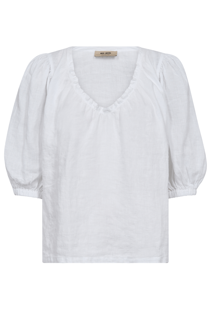 Mos Mosh 160160 MMTaissa White Linen Blouse - Dotique