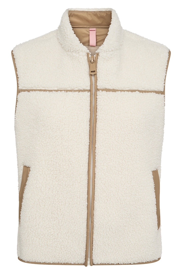 Mos Mosh 165230 Ecru Cream Rowe Teddy Waistcoat Gilet - Dotique