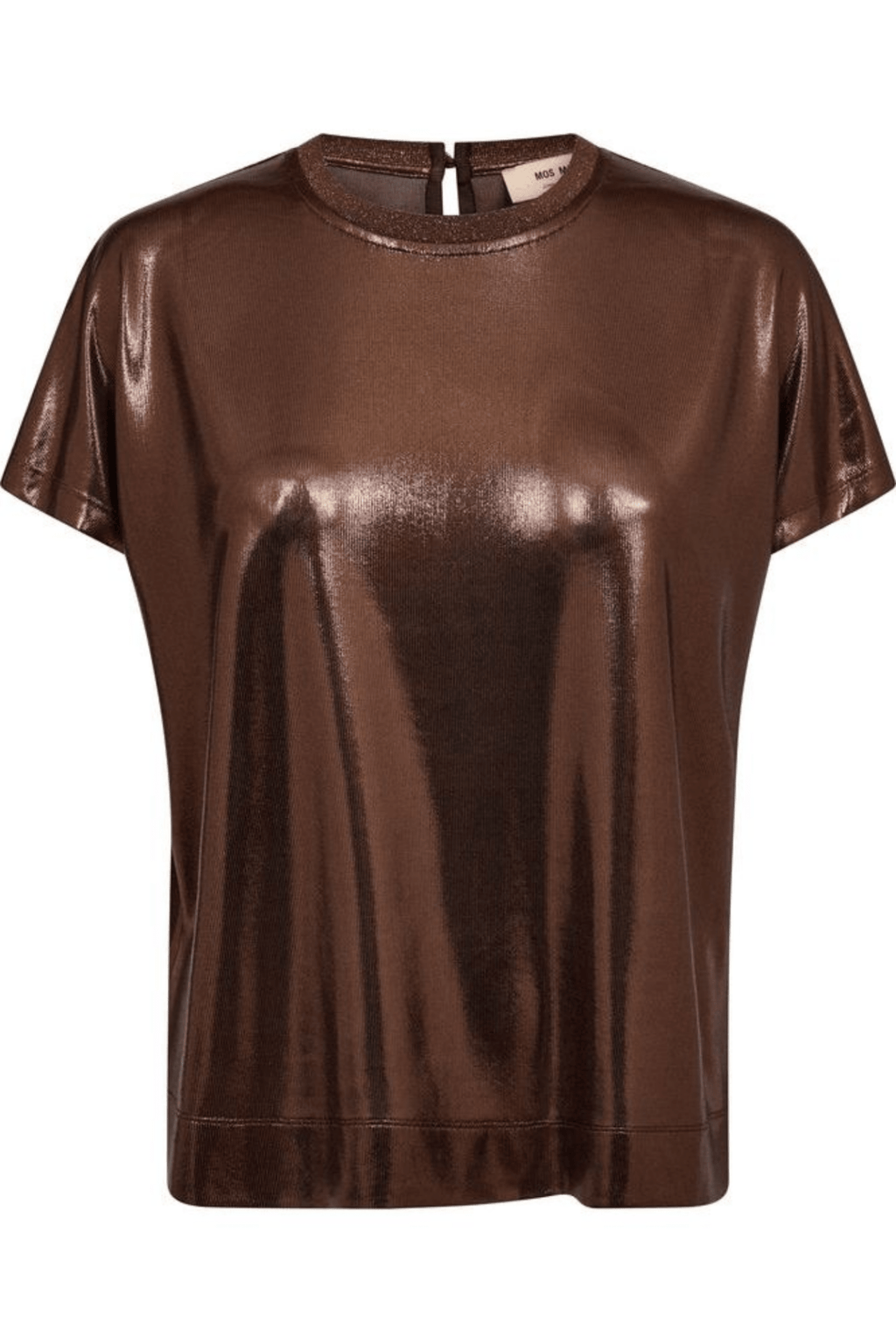Mos Mosh 167520 MMNivola O - Neck Metallic Tee Bracken - Dotique - Mos Mosh