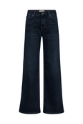 Mos Mosh MMDara Hera Jeans in Dark Blue – high rise wide leg jeans with five-pocket design and leather coin pocket detail available at Dotique
