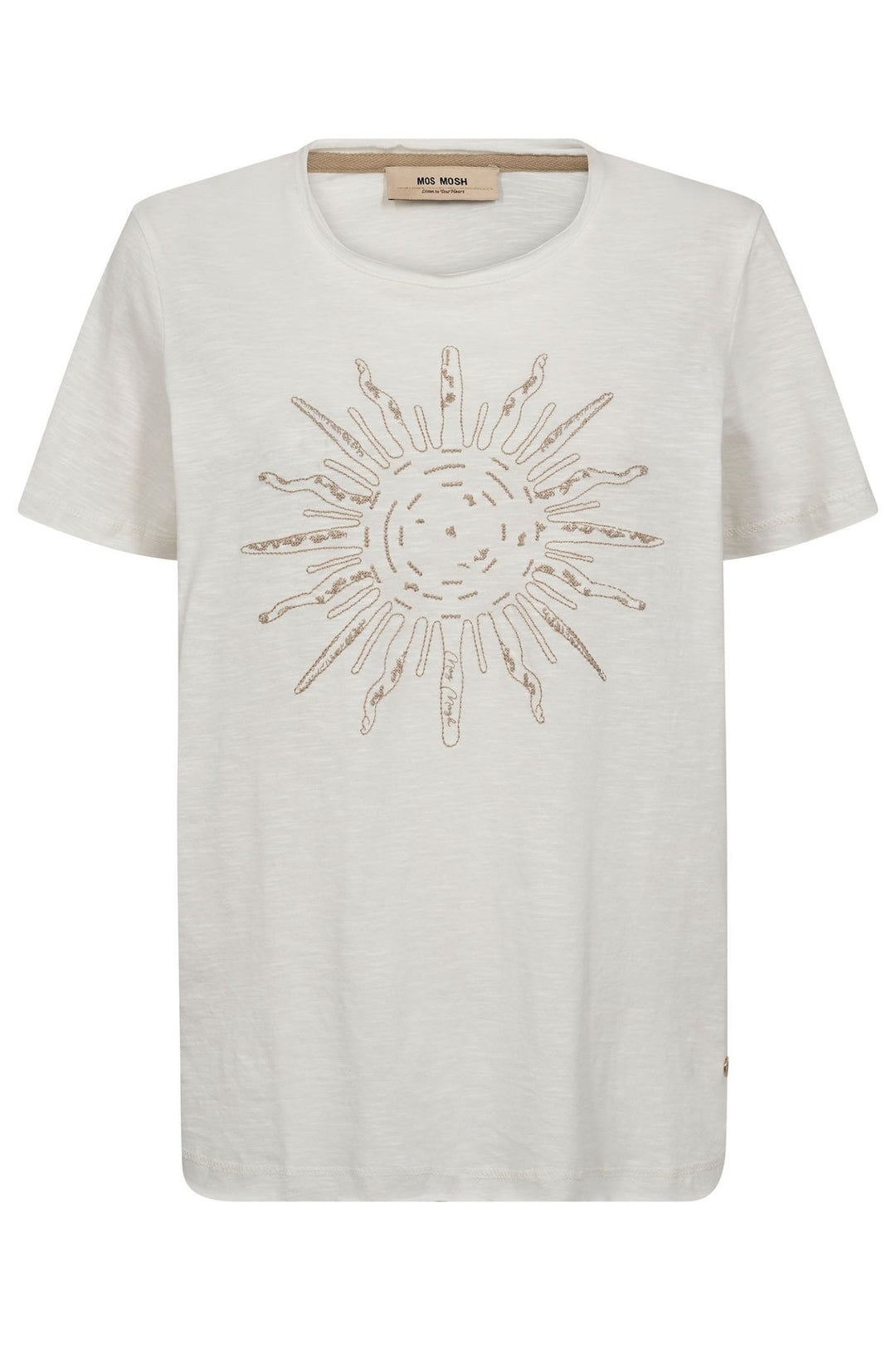 Mos Mosh 171120 MMLoren O-SS Ecru Cream Embroidery T-Shirt - Dotique