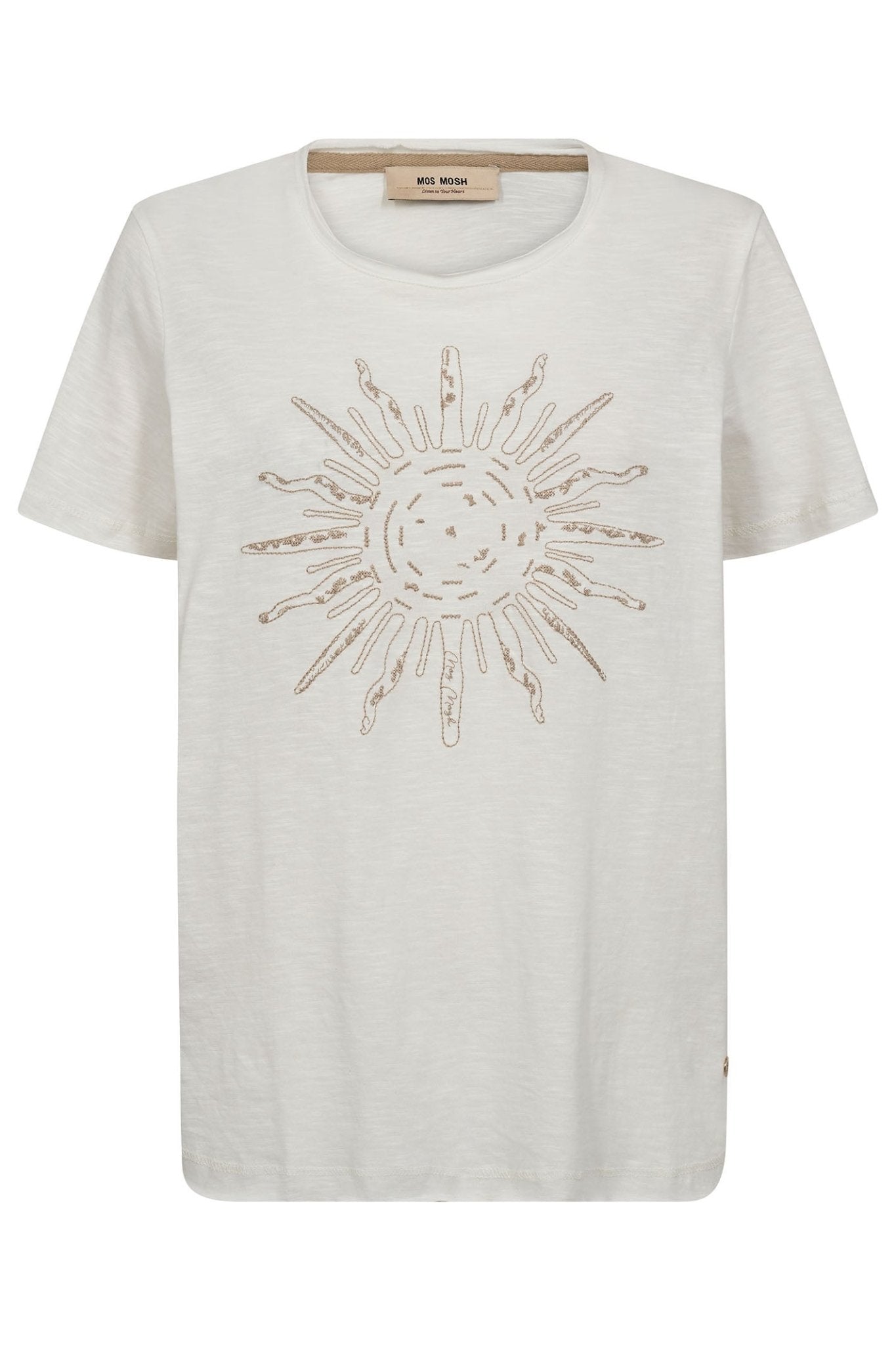 Mos Mosh 171120 MMLoren O-SS Ecru Cream Embroidery T-Shirt - Dotique