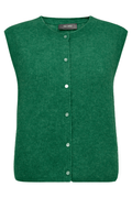 Mos Mosh MMAlmine Thora Knit Vest in Amazon green – alpaca wool blend sleeveless knitted vest with button closure available at Dotique