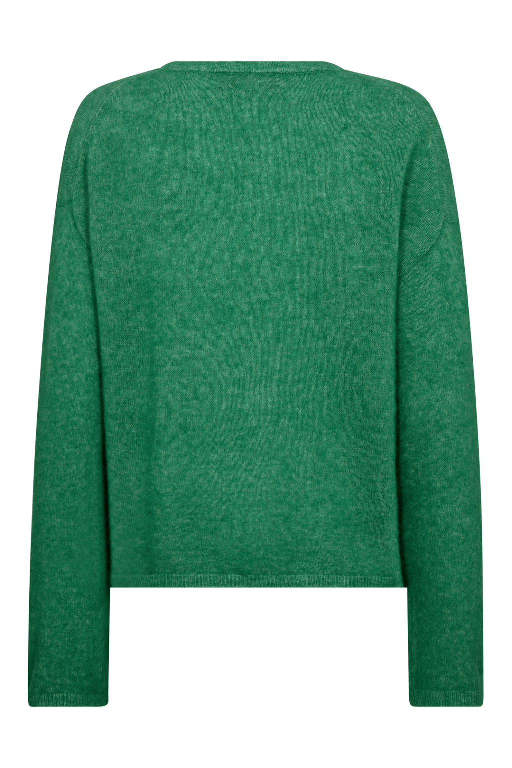 Mos Mosh MMMape O-Neck Knit in Amazon green – luxurious wool mohair alpaca blend jumper with classic crew neckline available at Dotique
