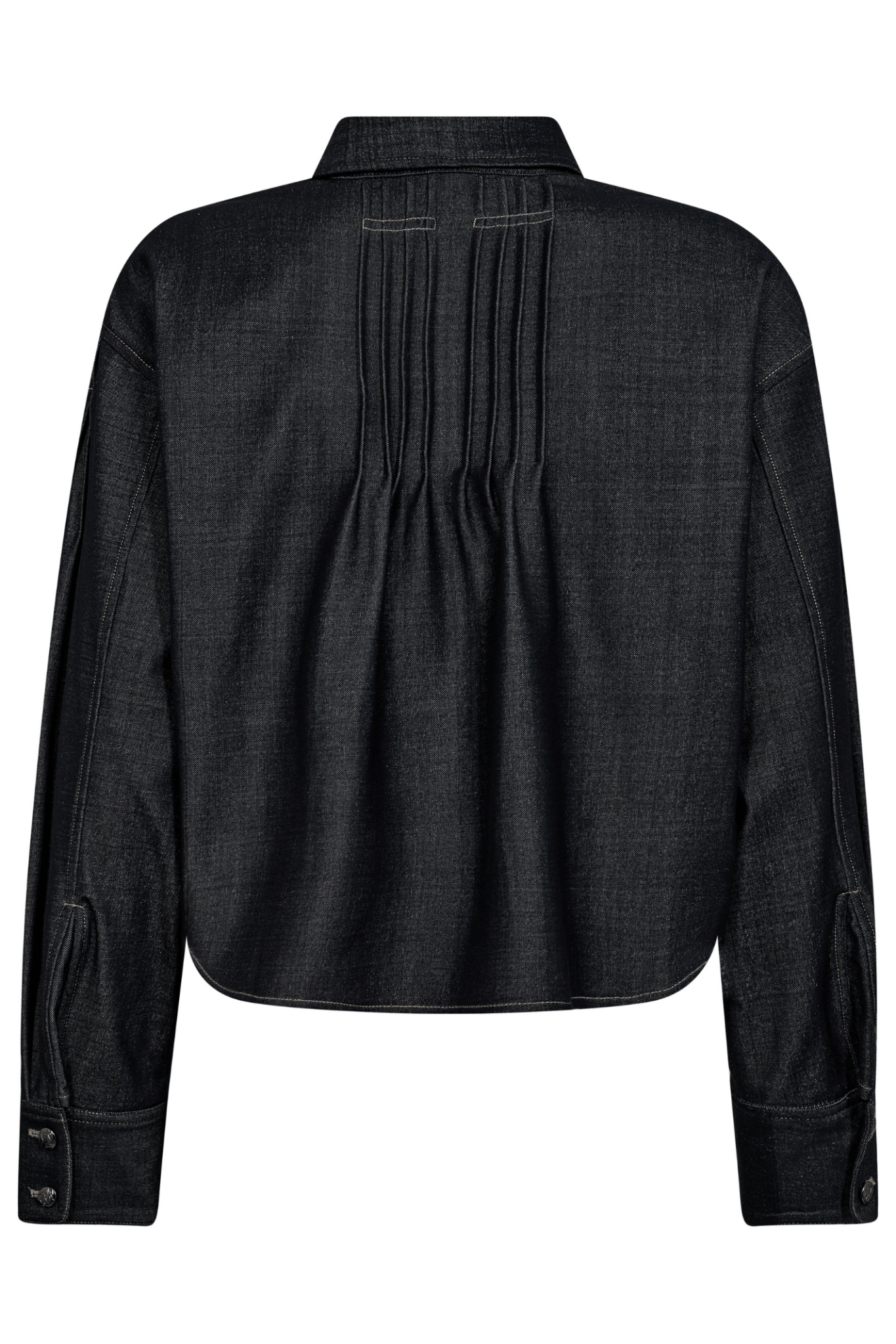 Mos Mosh MMAnela Cilla Shirt in black – TENCEL lyocell lightweight denim shirt with button front and classic collar available at Dotique
