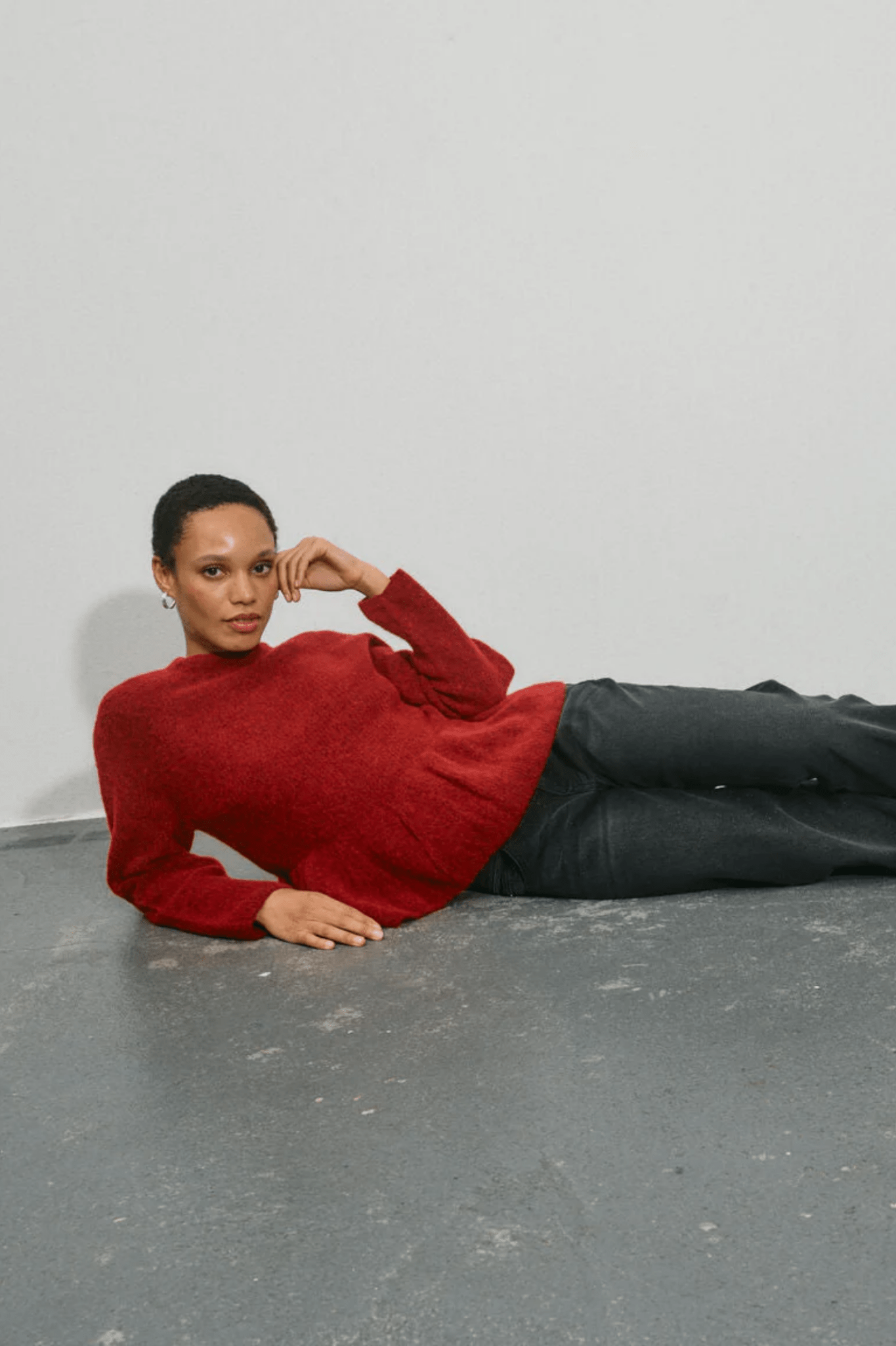 Mos Mosh 175390 MMThora O - Neck Frill Knit Rhythmic Red - Dotique - Mos Mosh