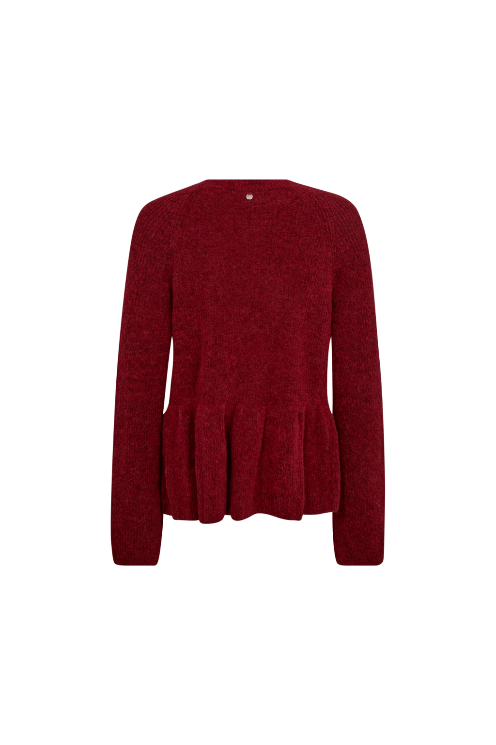 Mos Mosh 175390 MMThora O - Neck Frill Knit Rhythmic Red - Dotique - Mos Mosh