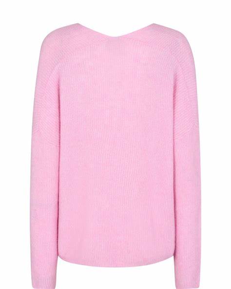 Mos Mosh Lilac Sachet Thora V-neck Knit dotique back