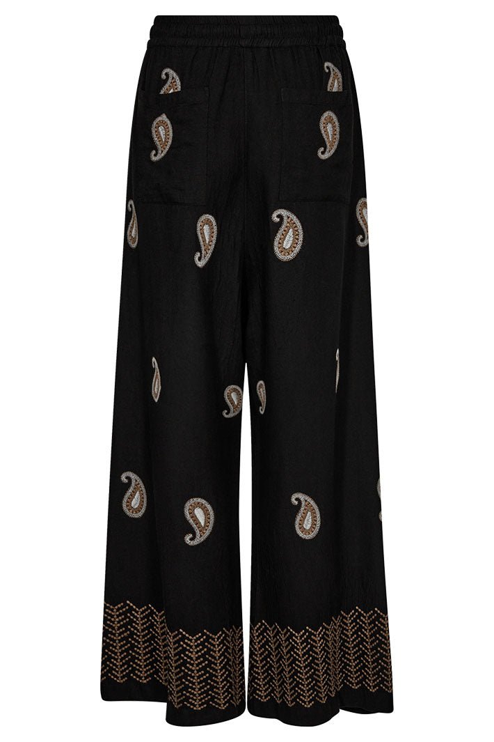 Mos Mosh MMLari Embroidery Pant Trousers Black 163890 - Dotique