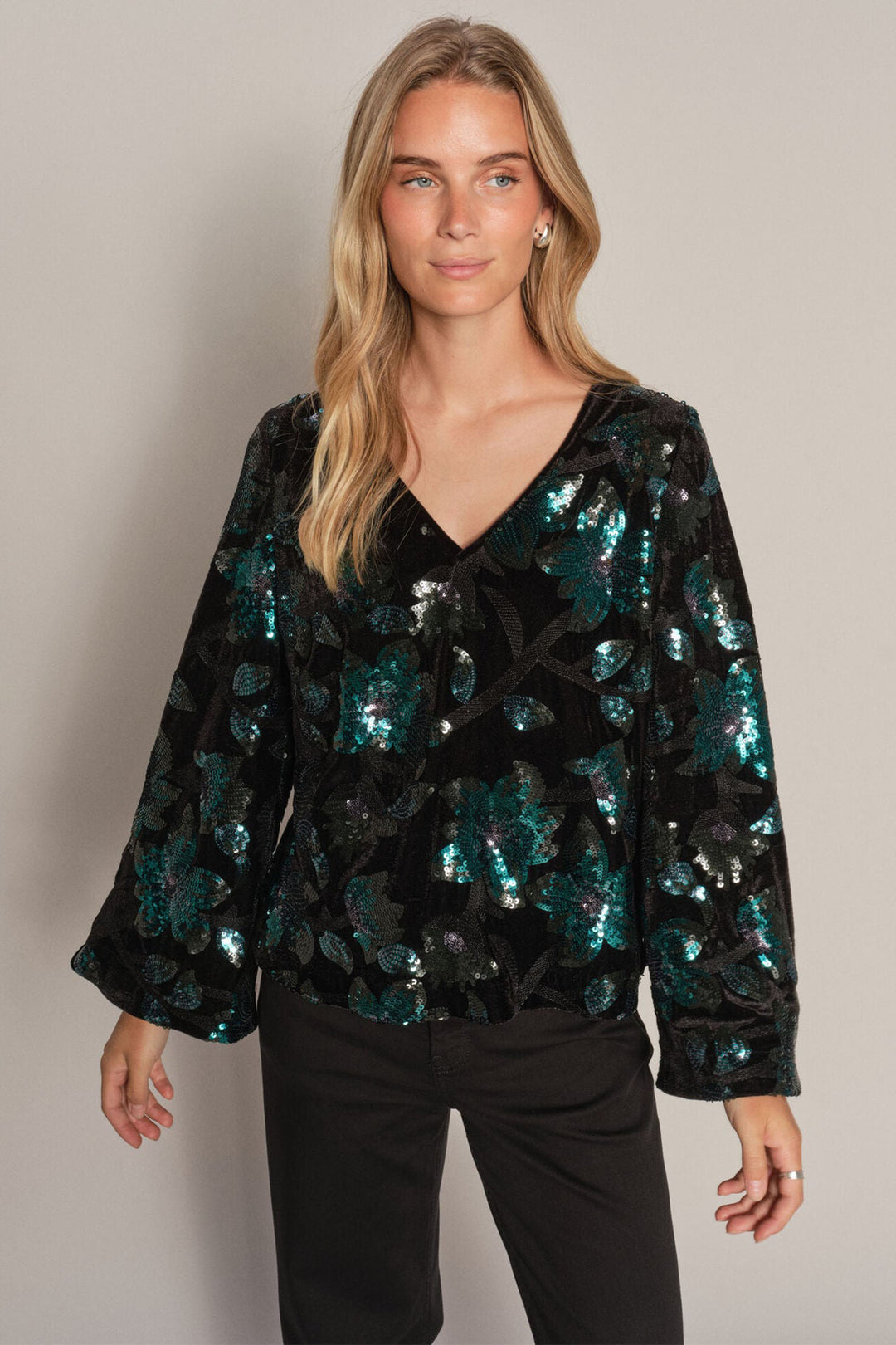 Mos Mosh MMLizza Storm Velvet Sequin Top - Dotique