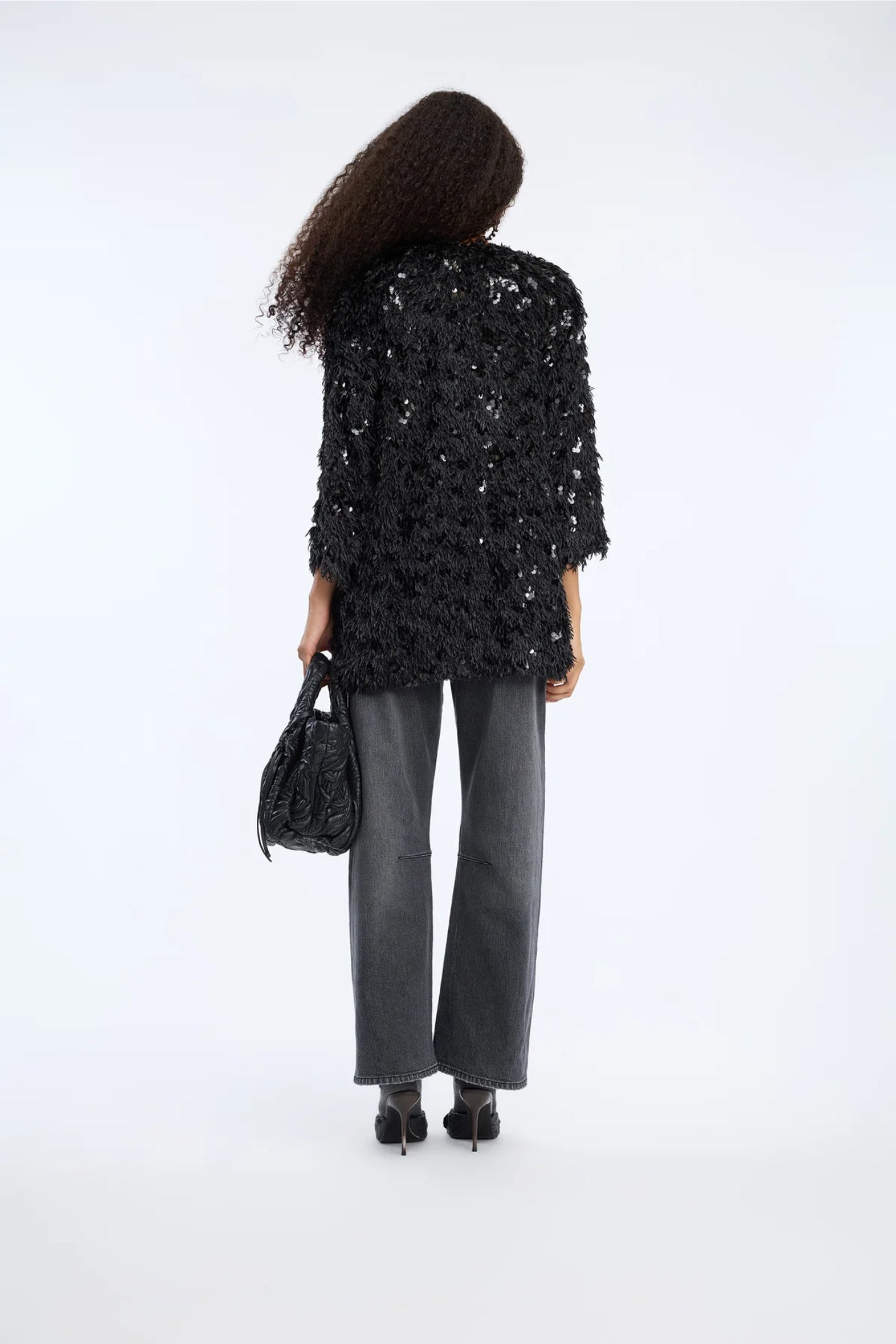 MUNTHE Vinc Textured Sequin Jacket – Black