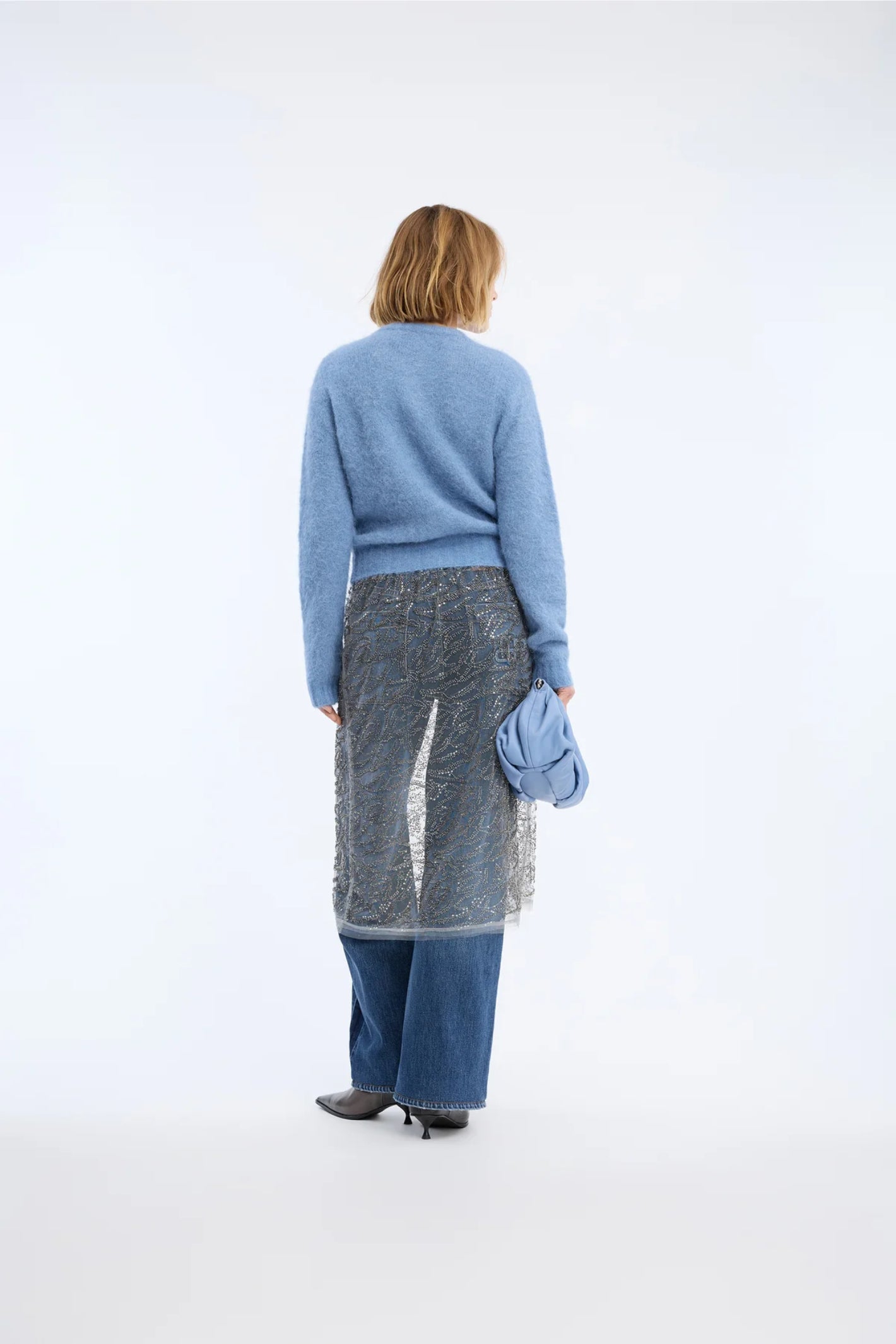MUNTHE Vovilla Alpaca Cardigan – Blue