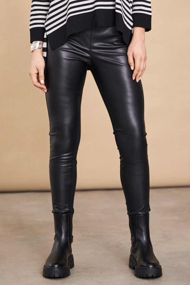 Naya 104 Black Leatherette Leggings - Dotique