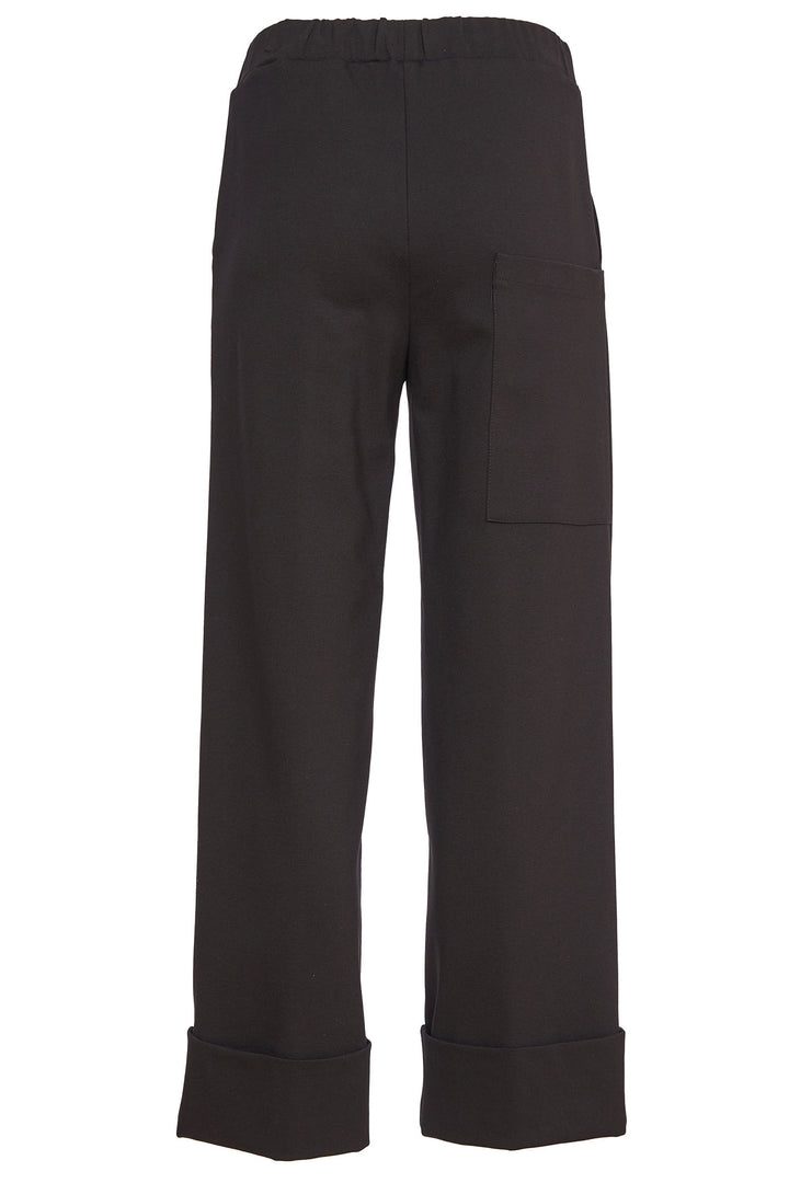 Naya 256 Black Turn-Up Trouser with Side Pocket - Dotique