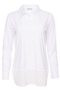 Naya 107 White Jersey Hem Panel Blouse - Dotique
