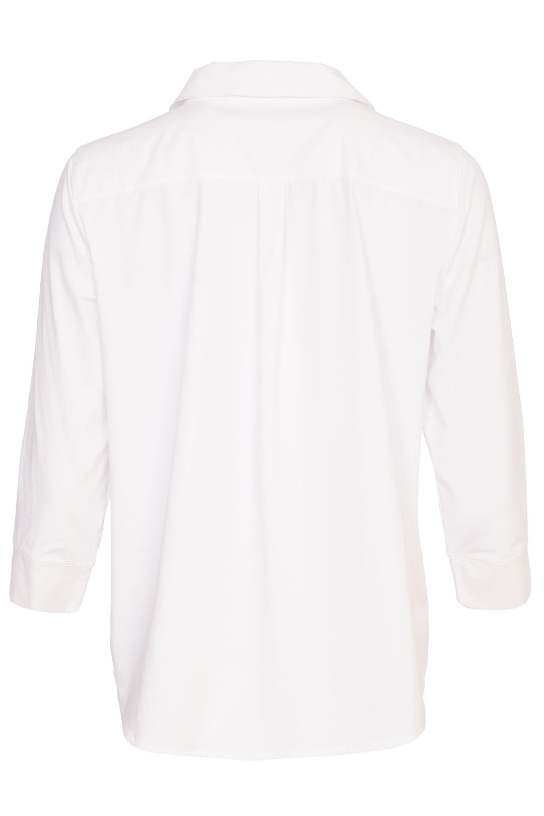 Naya 150 White Top with Contrast Fabric Placket & Collar - Dotique