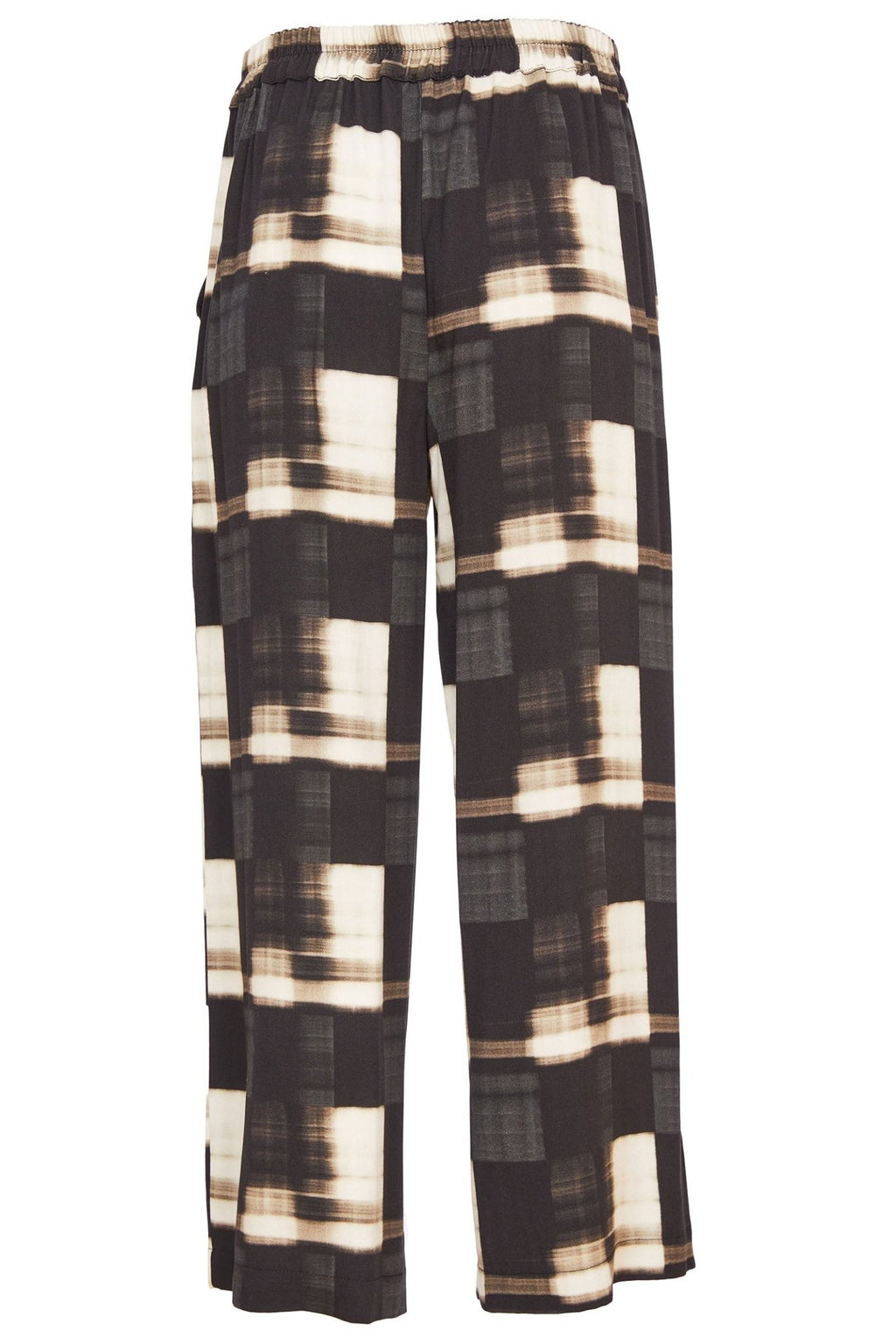 Naya 213 Black Butter Block Print Trouser - Dotique