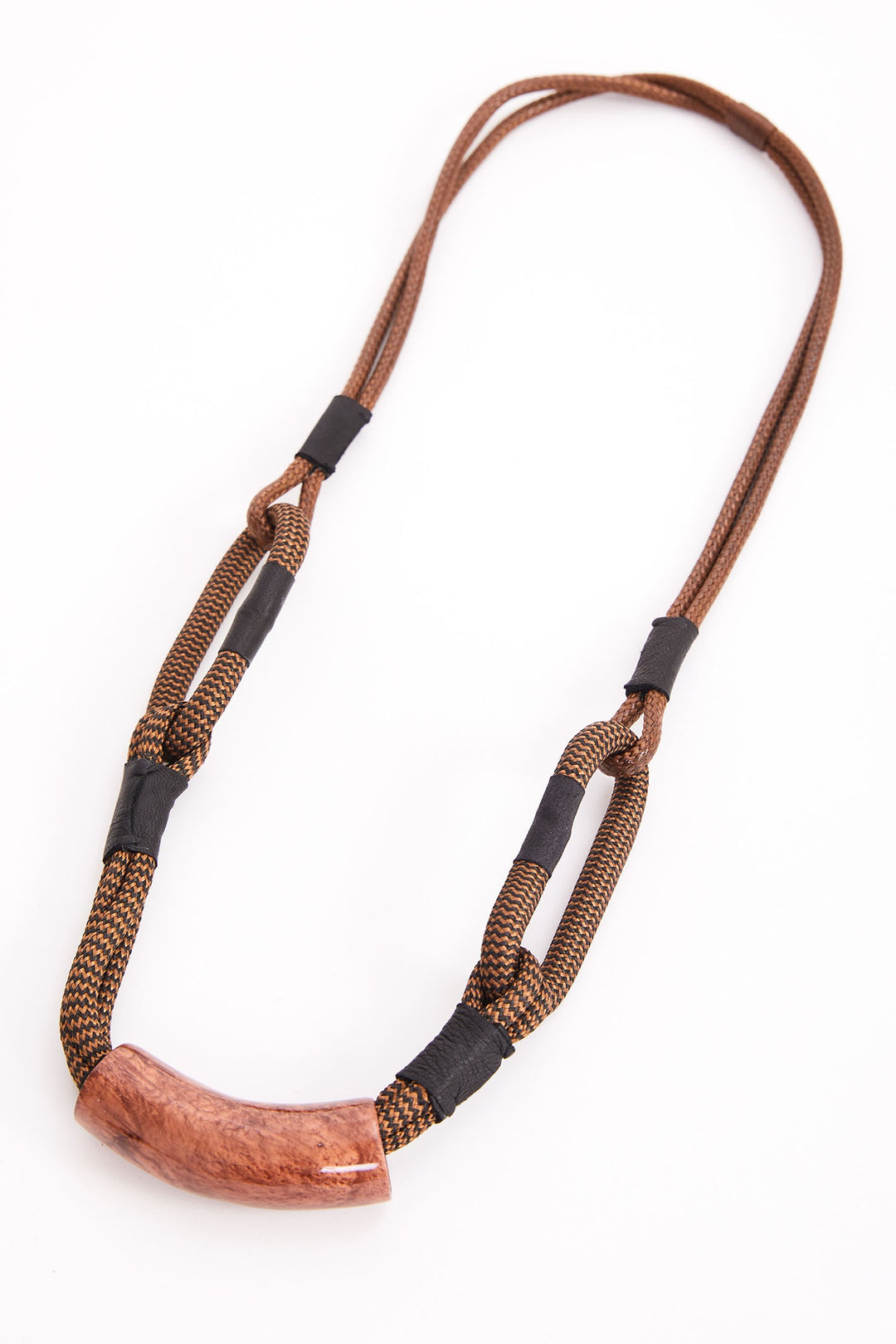 Naya 302 Black Bronze Loop Necklace Bone Trim - Dotique